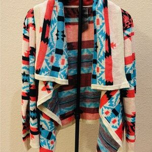 Anthropologie Sweater Southwestern Aztec Cardigan Draped Size Medium